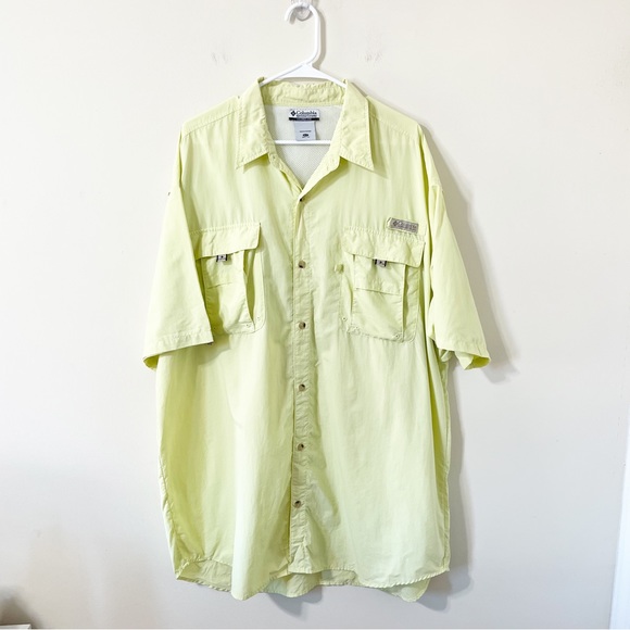 Columbia Other - Columbia Men's PFG Omni-Shade Yellow Button Down Fishing Shirt Size XL Tall